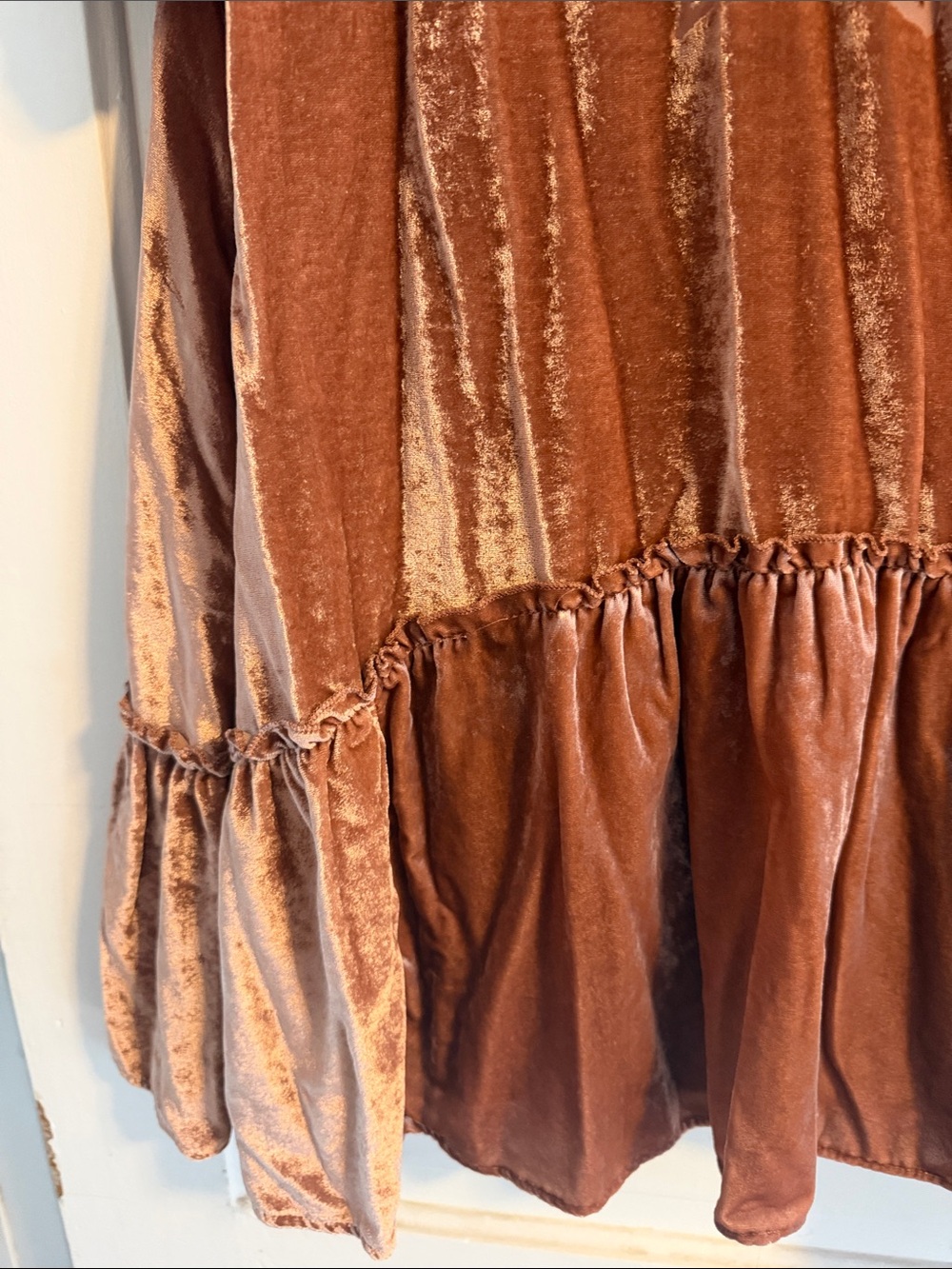 Free People Velvet Floral Tunic Dress - Rusty Rose - Picture 3 of 7